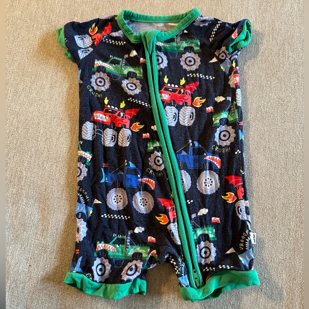 Little Sleepies 3-6mo Shorty - Monster Trucks 🛻
